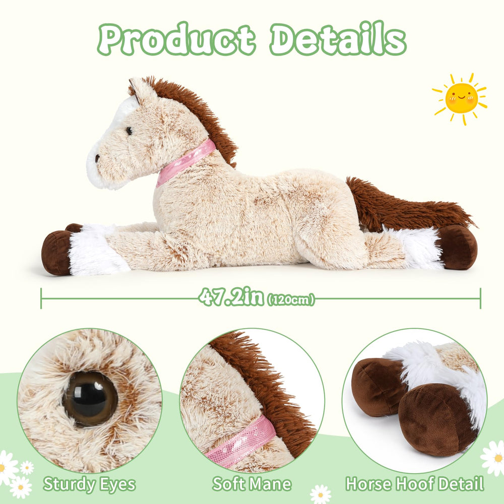 Tezituor giant mustang plush on sofa decor-friendly and cozy