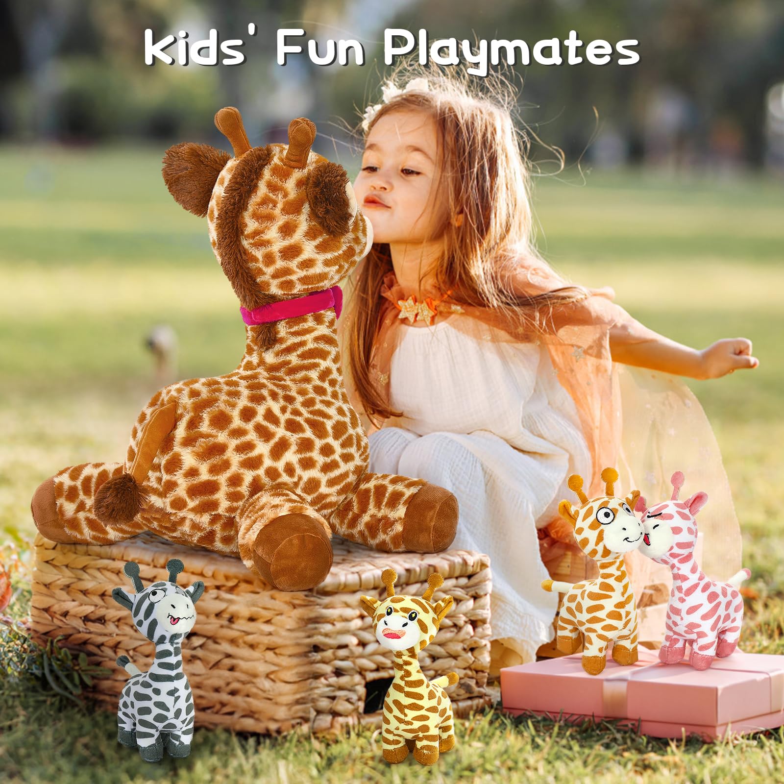 Tezituor giraffe plush adds whimsy to party decor and themes