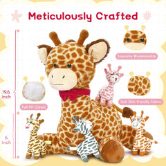 Tezituor giraffe stuffed toy stays by a child's side during bedtime