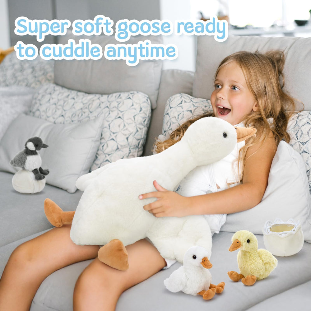Tezituor baby-geese set with eggs supports nurturing play and gentle storytelling.