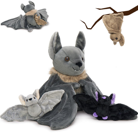 Tezituor mommy bat plush, 32-inch wings, ideal centerpiece for Halloween display.
