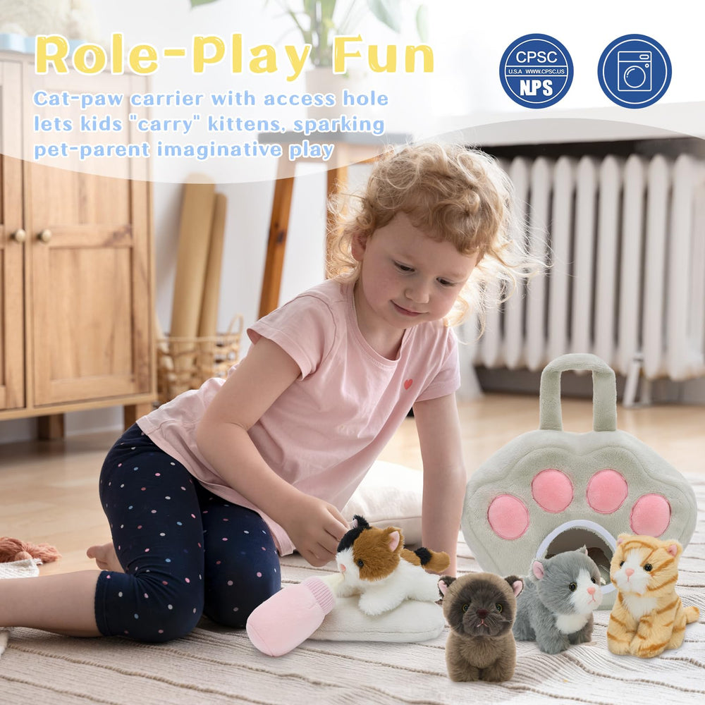 Tezituor orange tabby plush for bright pretend meals