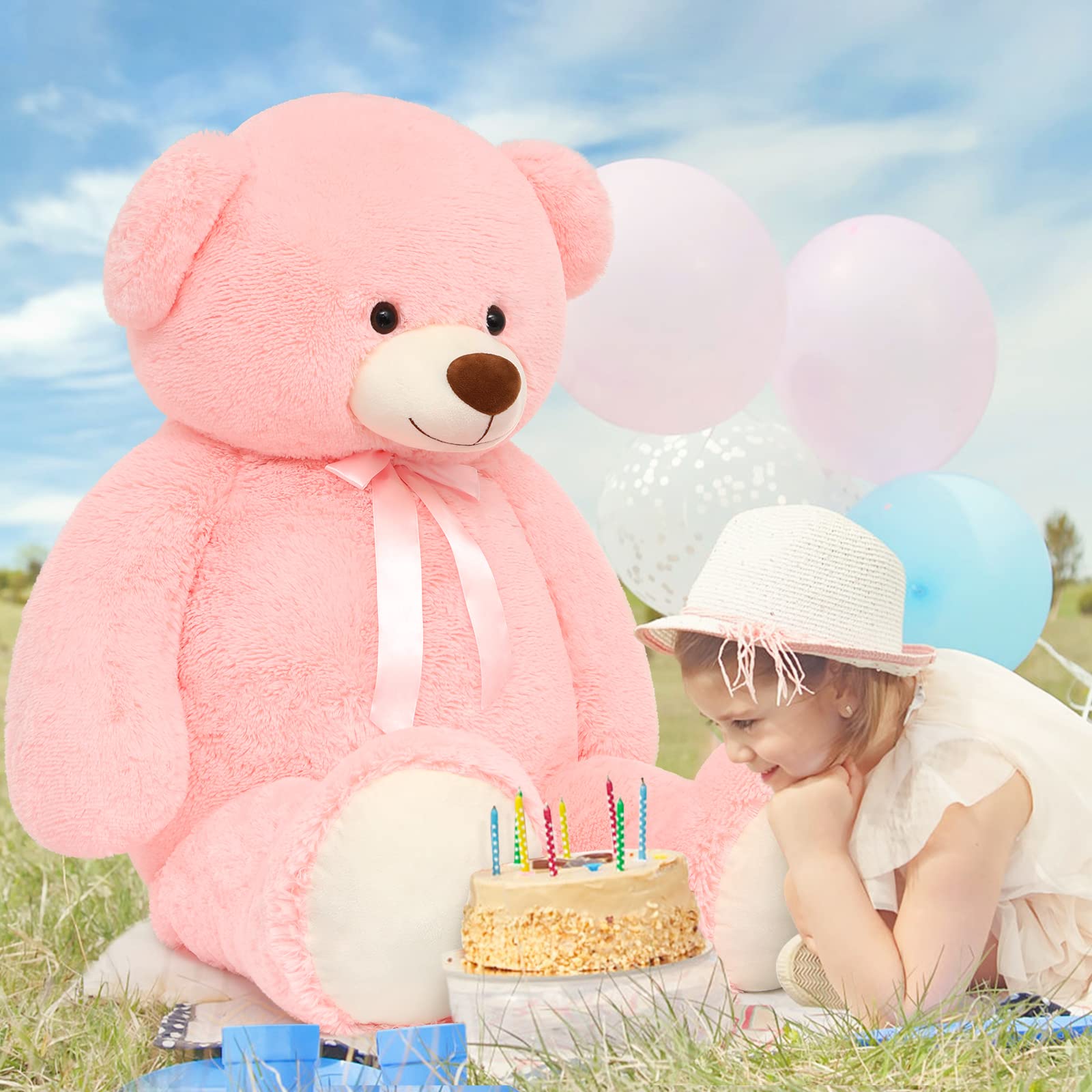 Tezituor giant teddy bear displayed as room decor centerpiece.