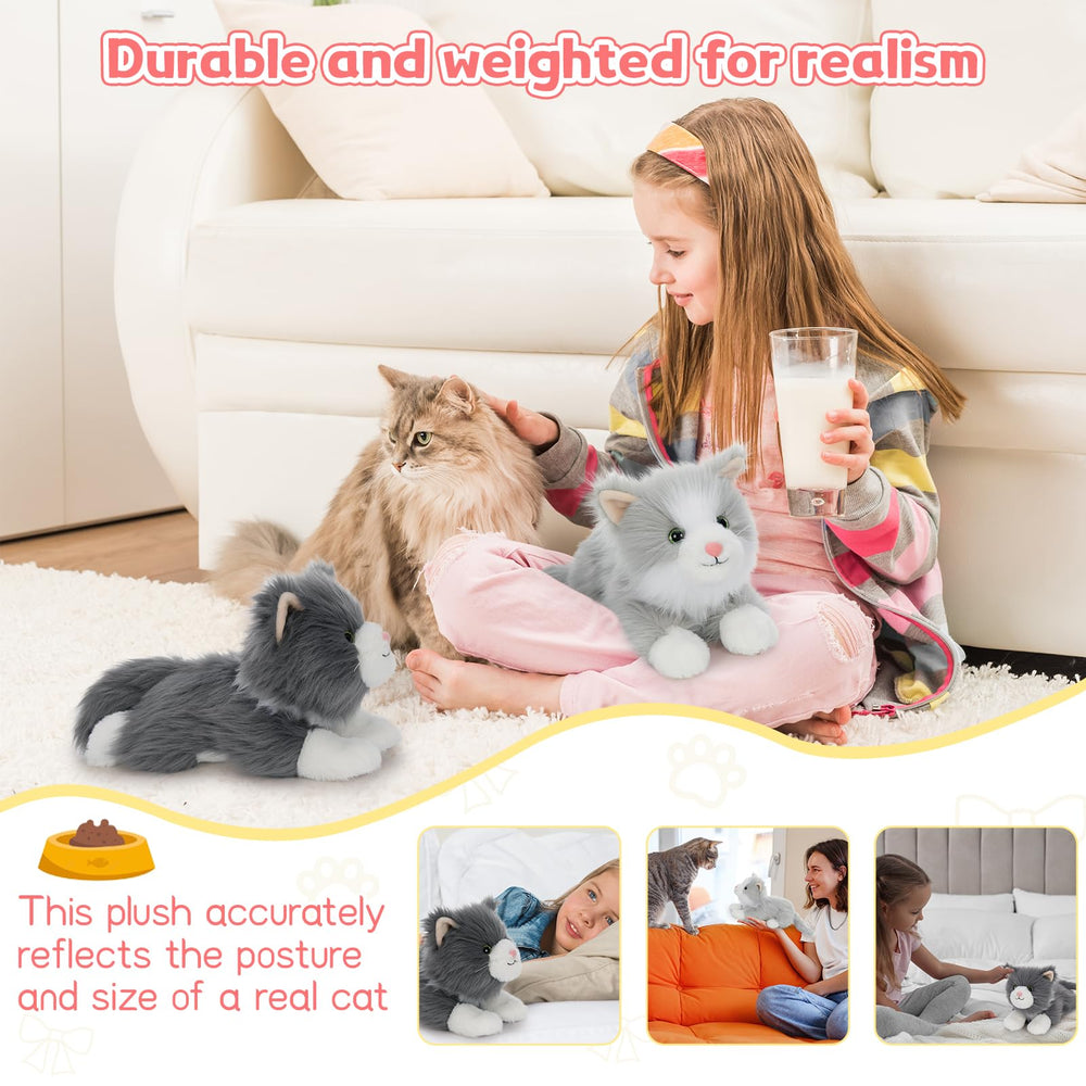 Tezituor travel-friendly cat plush two-pack for on-the-go comfort.
