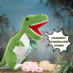 Tezituor tummy zipper opens to reveal baby dinos inside