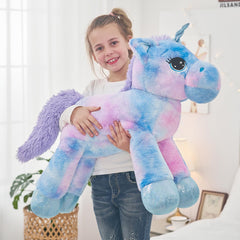 Tezituor unicorn plush fluffy tail adds extra snuggle detail.