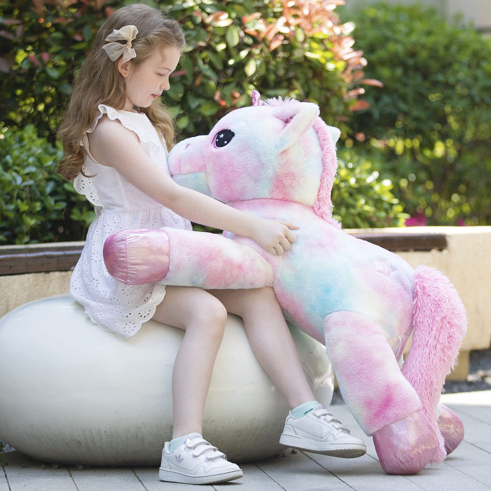 Tezituor unicorn plush soft fabric highlighting skin-friendly material