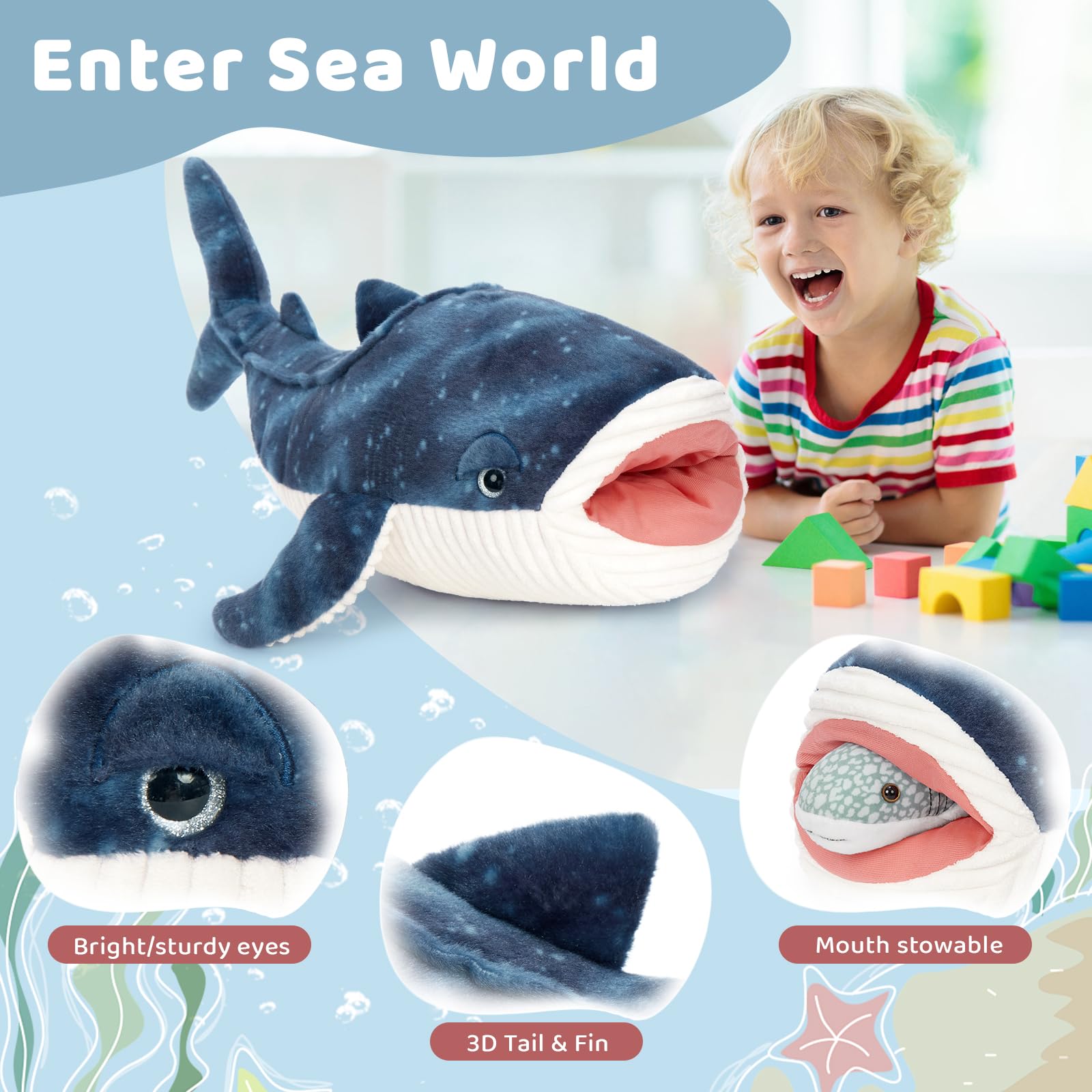 Tezituor Whale Shark Plush Baby 1 for tiny hands and storytelling adventures