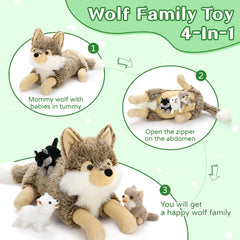 Tezituor wolf plush set supports imaginative roleplay and storytelling.