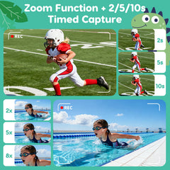 Tezousi kids camera 2-inch display for easy viewing by kids