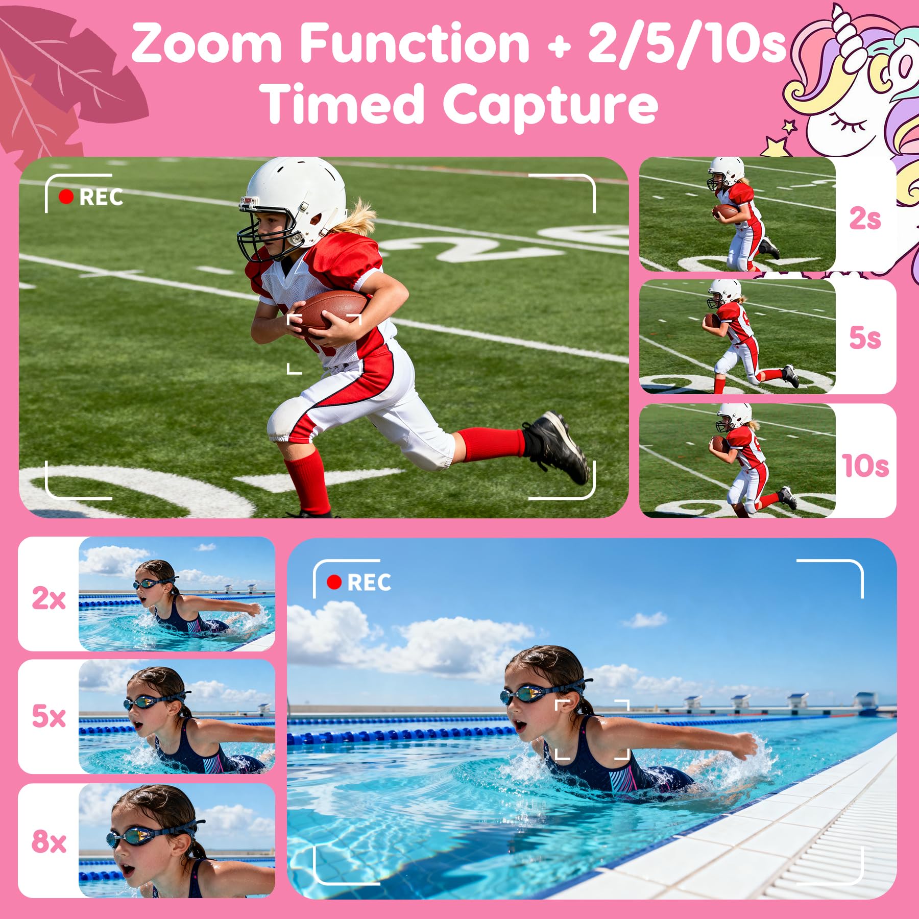 Tezousi Kids Camera 400mAh battery supports hours of play on a single charge.
