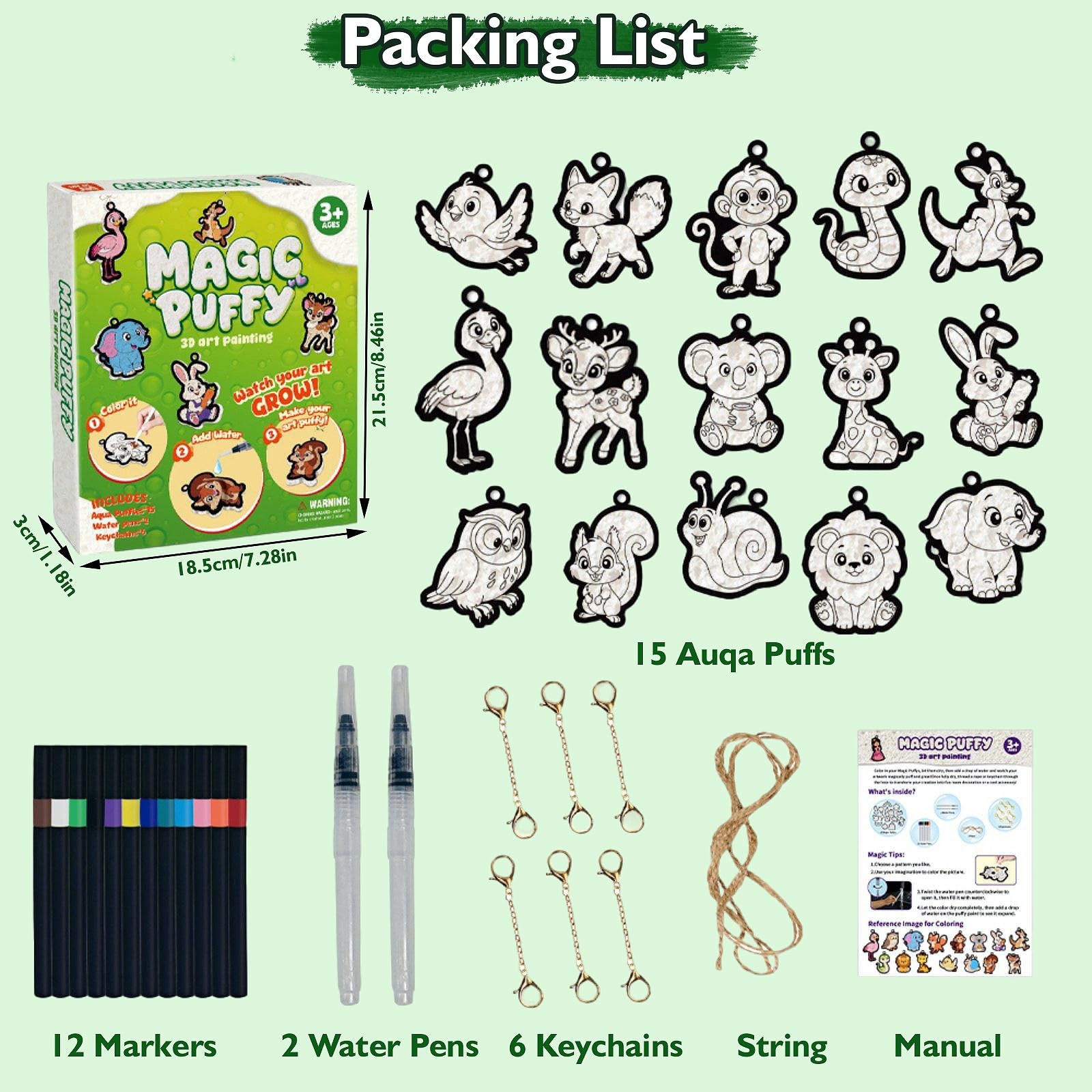 TFS Top Fans Aqua Puffs included materials simplify at-home crafting.