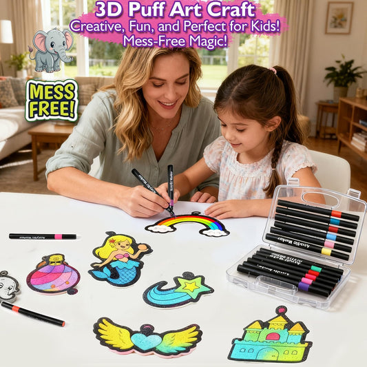 Aqua Puffs markers and water pens color vibrant foam textures for imaginative play
