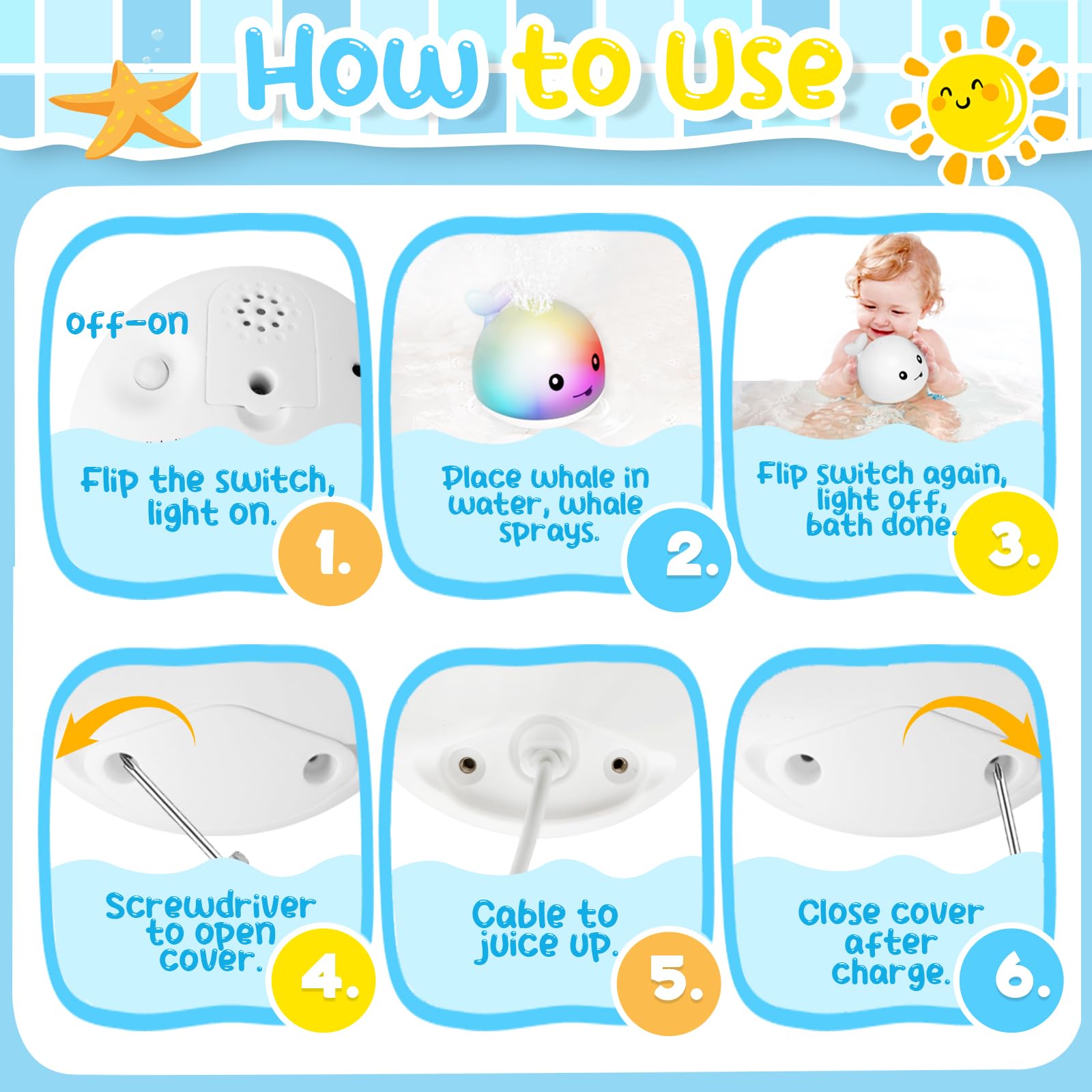TFS TOP · FANS whale bath toy used in tub, pool, or beach for water fun
