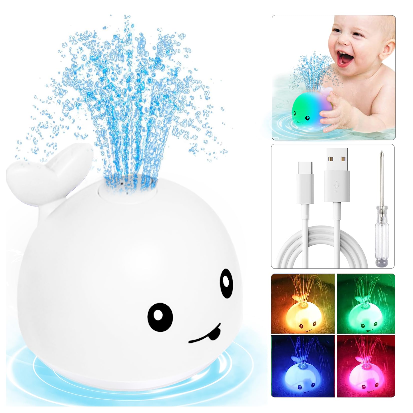 TFS TOP · FANS whale bath toy sprinkles water, engaging bath play