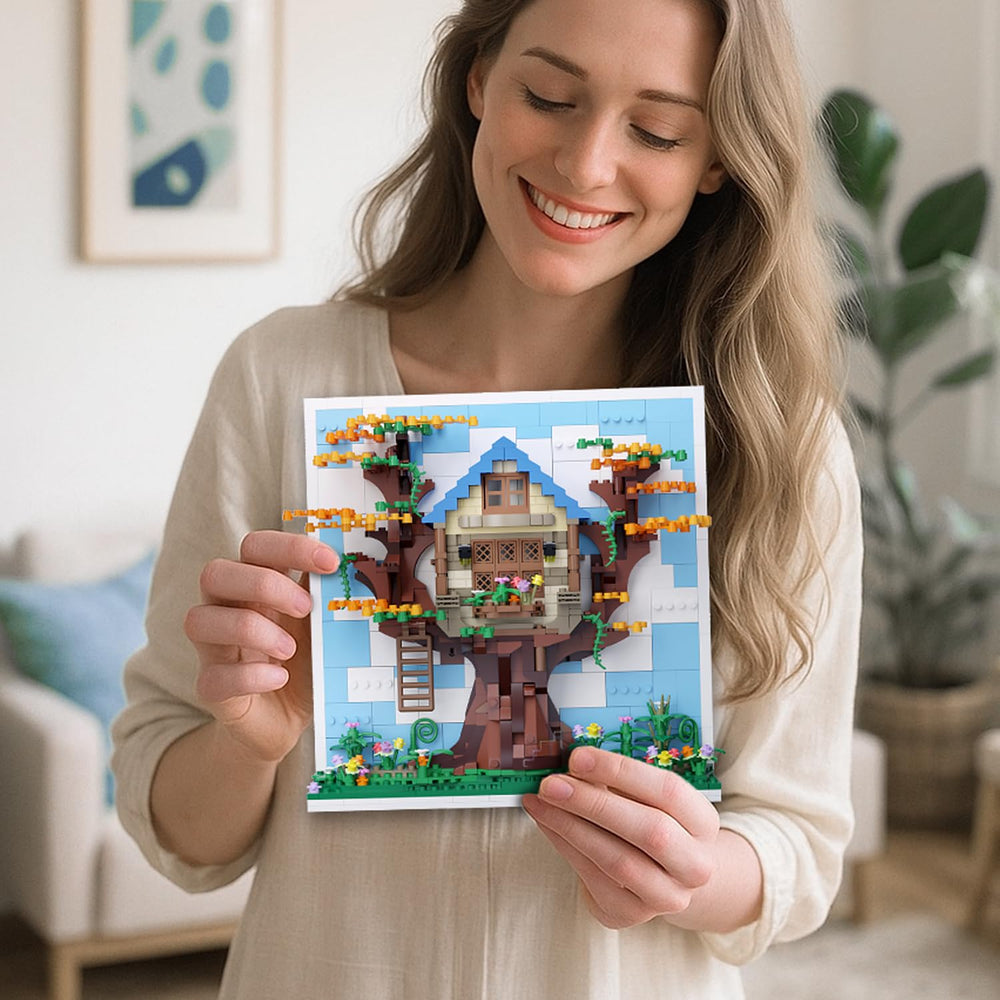 TG BLOCKS Eif Tree House 3D wall art framing the scene