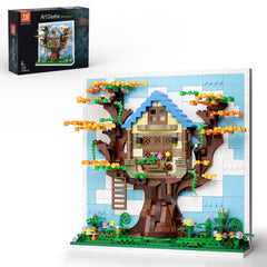 TG BLOCKS Eif Tree House front detail for whimsical shelf display