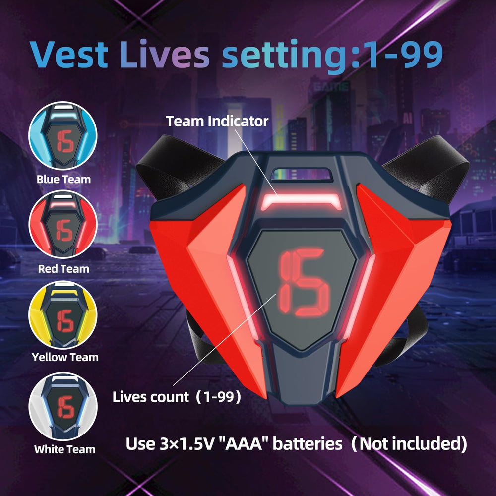 tg blocks laser tag gun and vest syncing in real time for seamless team play
