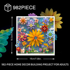 TG BLOCKS Micro Brick Flower World Close-up of blooming flowers in vibrant colors