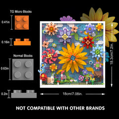 TG BLOCKS Micro Brick Flower World Snail accent on desk for playful charm