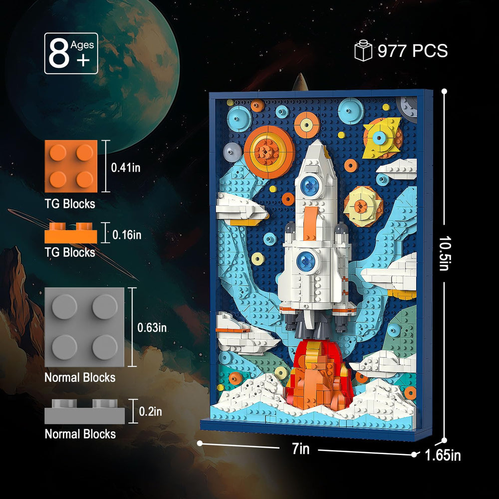 TG Blocks Micro Brick Rocket detail bricks highlight precision, color, and craftsmanship.
