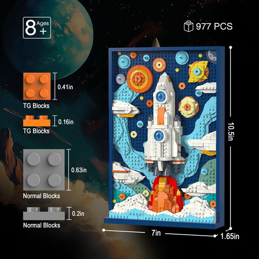 TG Blocks Micro Brick Rocket detail bricks highlight precision, color, and craftsmanship.