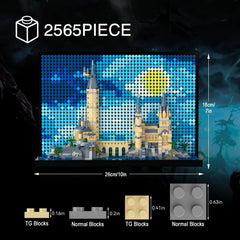 TG BLOCKS Micro Brick Starry Night painting shows vibrant 3D art on walls.