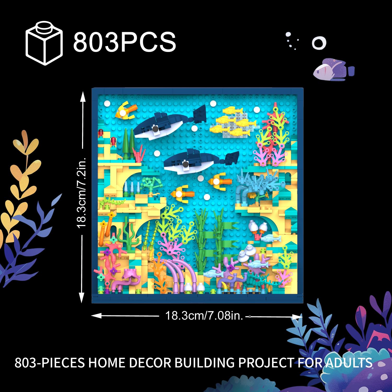Vibrant underwater sea scene created with TG BLOCKS Ocean World bricks.