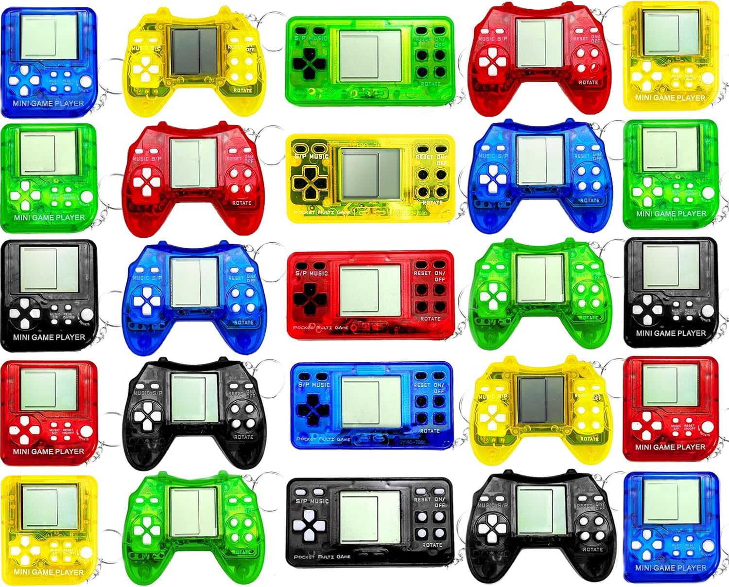 TGIQROVE 12pc blue rectangular video game keychain, great for backpacks and daily carry