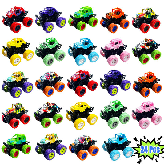 TGIQROVE mini monster trucks with colorful graffiti design for creative play