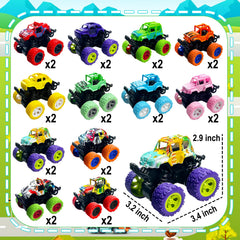 TGIQROVE pull-back monster truck demonstrates smooth wheel-to-body motion for kid-friendly play