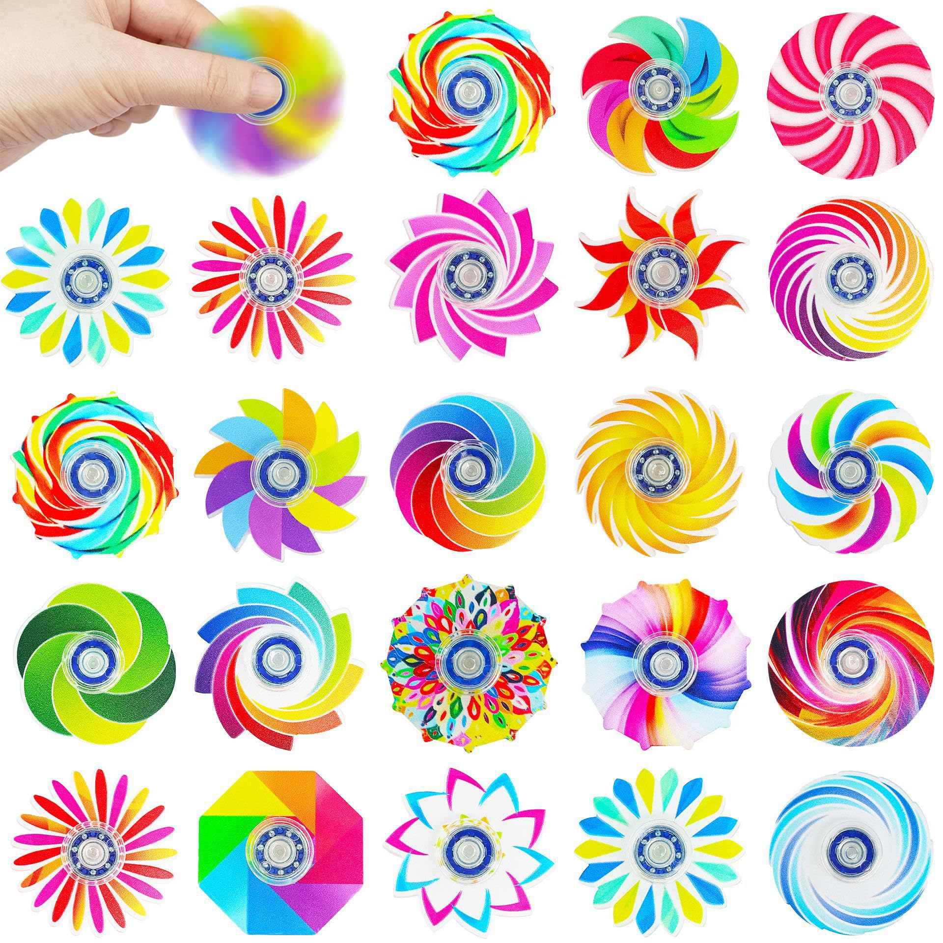 TGIQROVE 40-pack fidget spinner, colorful design for classroom prizes and play.