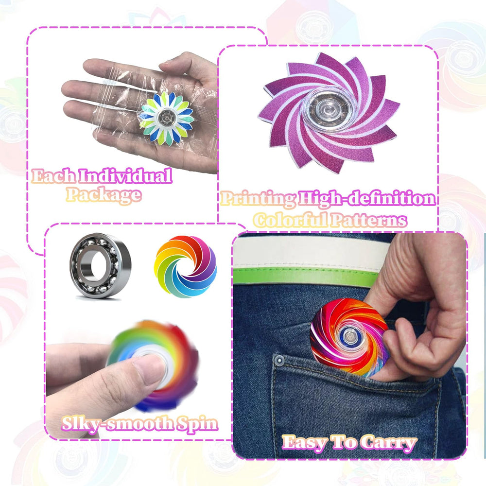 TGIQROVE colorful fidget gyroscope with varied patterns for engaging play.