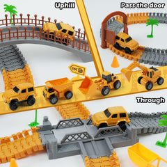 TGJH 200 flexible track pieces and inclusion of bridges and roads for versatile layouts.