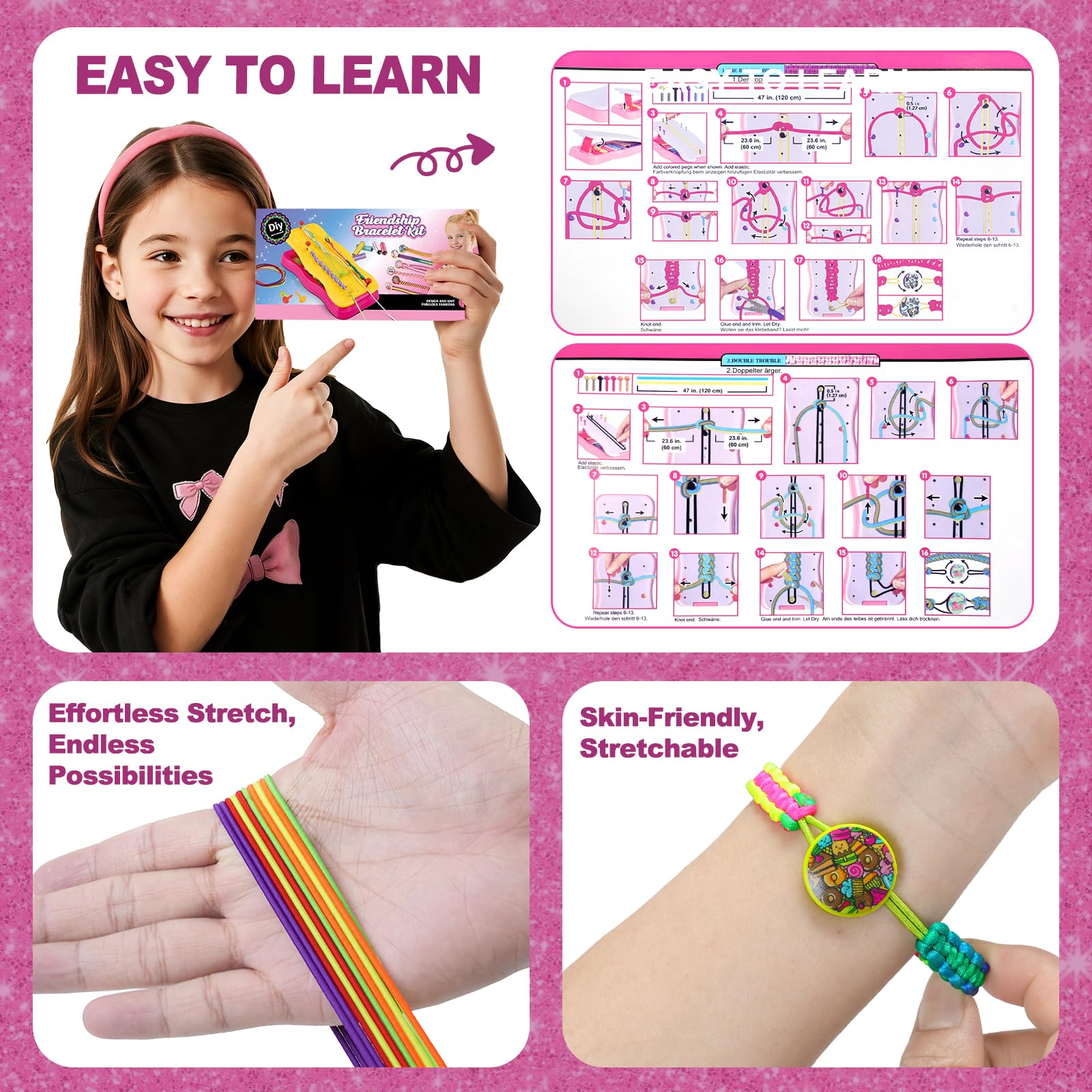 TGJH colorful nails and sticker sheet to decorate unique bracelets.