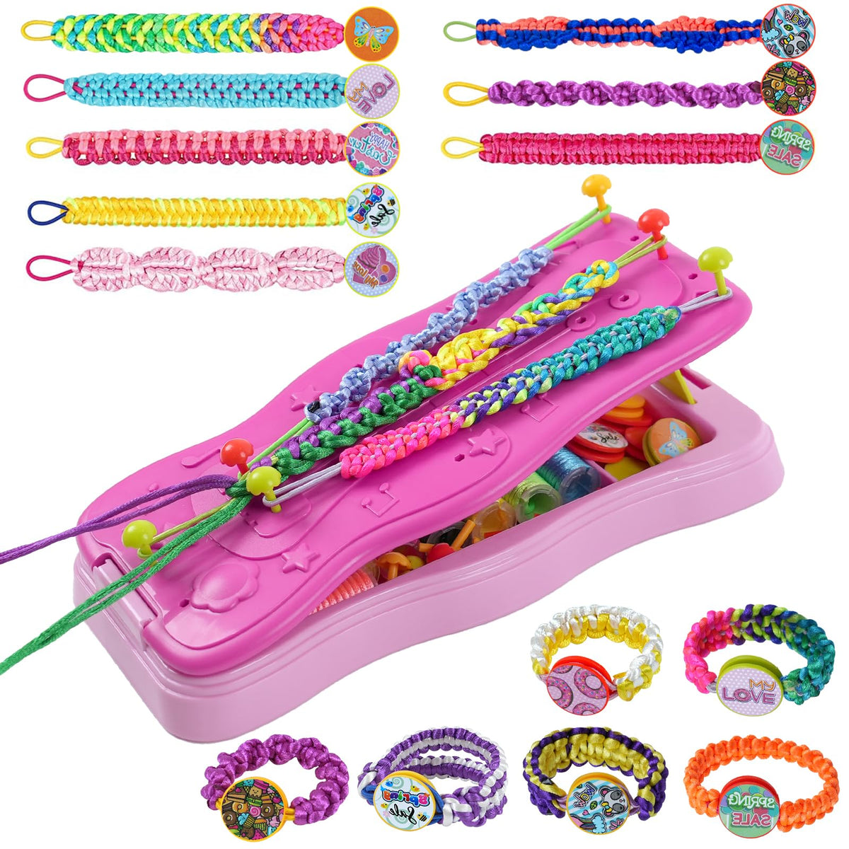 TGJH friendship bracelet kit loom for easy, kid-friendly weaving of colorful bracelets.