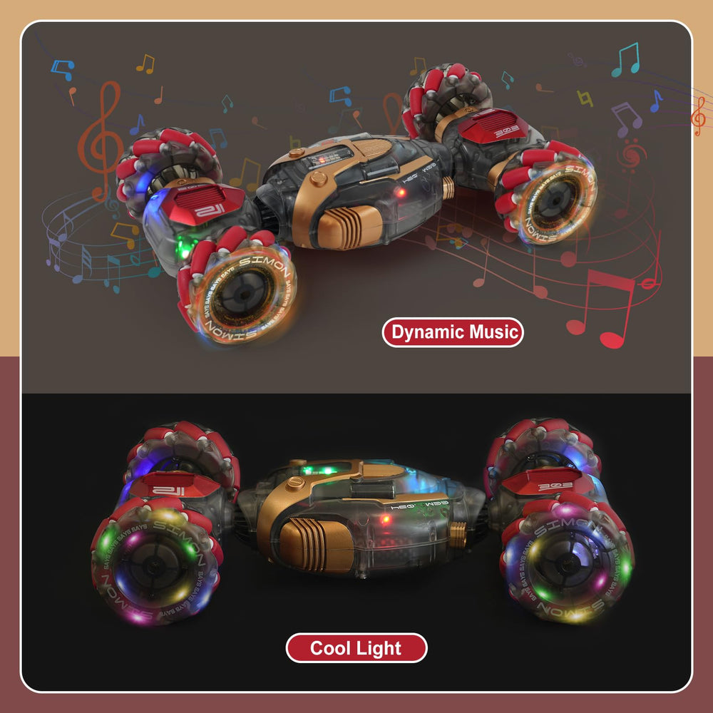 TGJH gesture-sensing remote car lights and music enhance indoor play and visibility.
