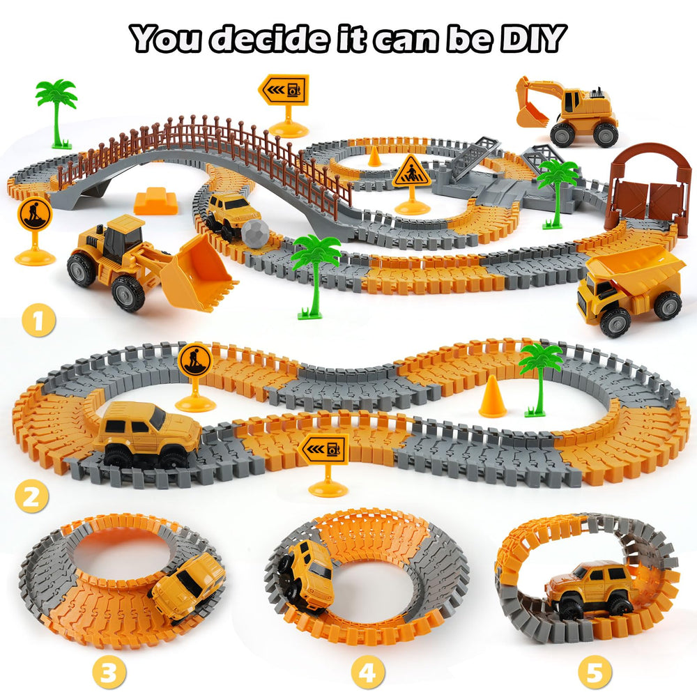 TGJH unpowered trucks with adjustable arms for realistic construction play.