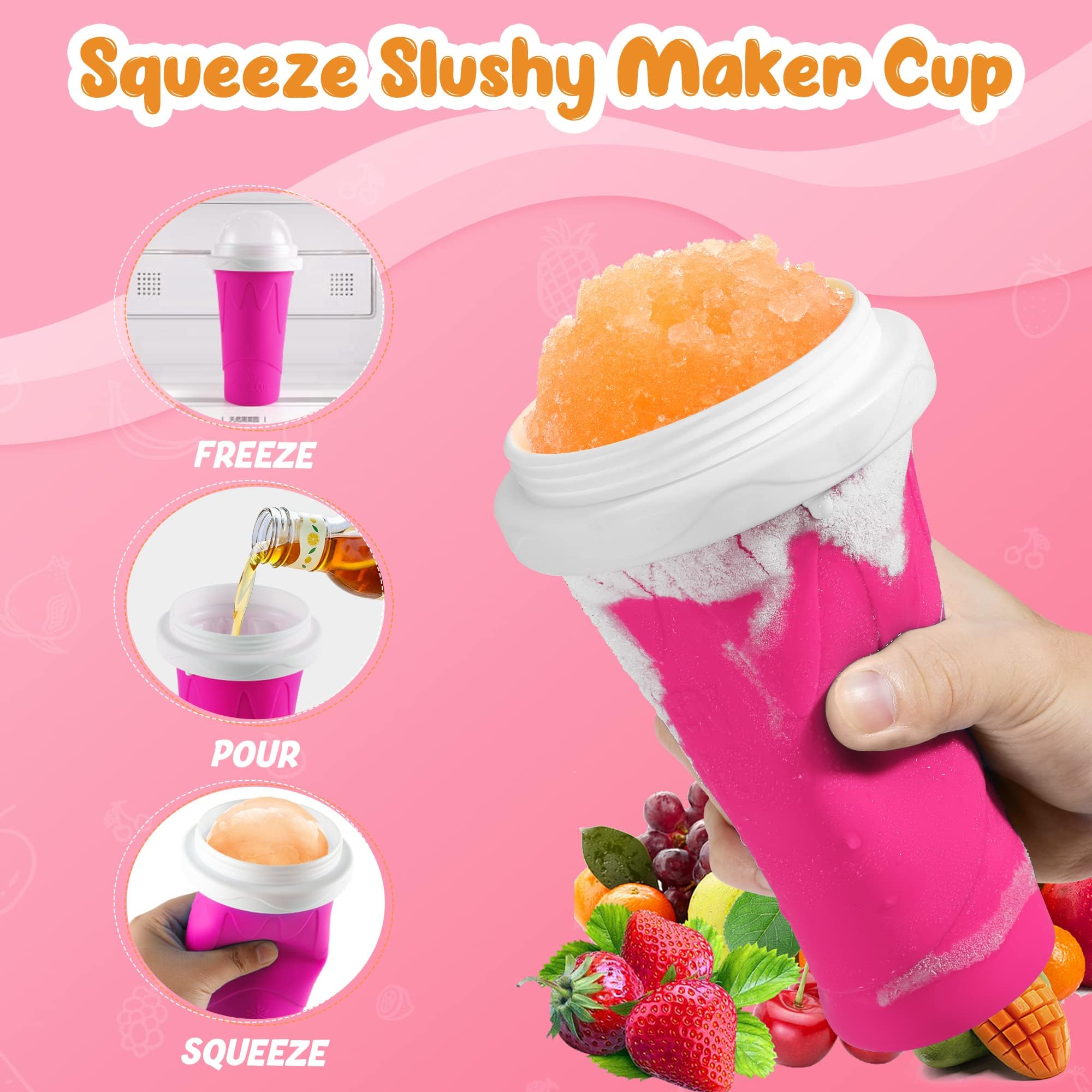 kids watching the slushie cup transform for a fun snack moment