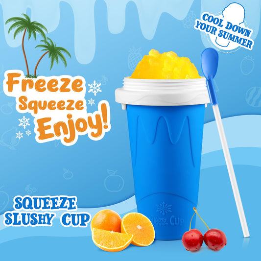 tgosomt slushie cup demonstrates quick-freeze action for creamy slushies.