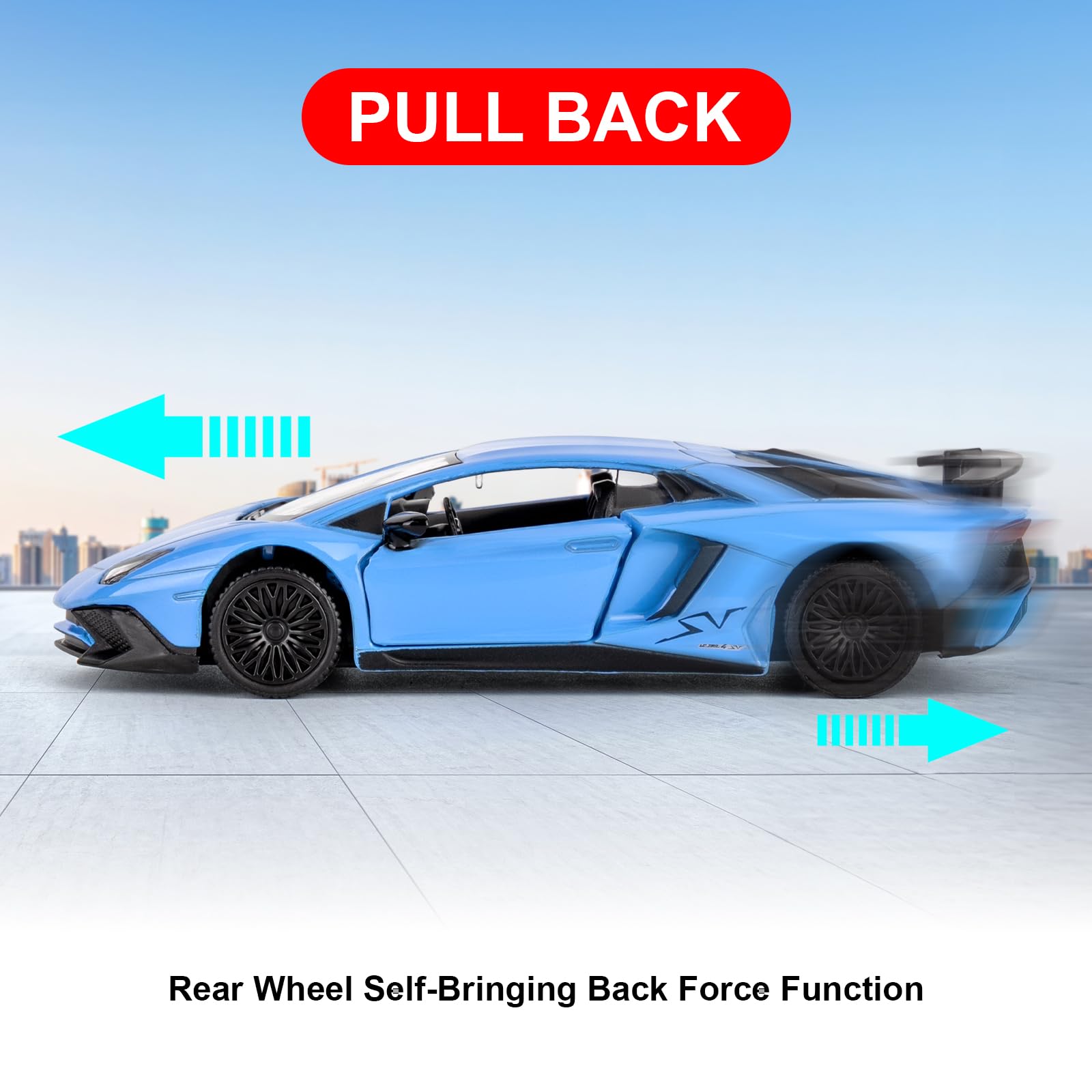 TGRCM-CZ Aventador LP700-4 blue front hood open detail