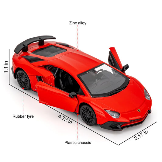 TGRCM-CZ Lamborghini Aventador 1/36 side view ideal for dynamic tabletop play.