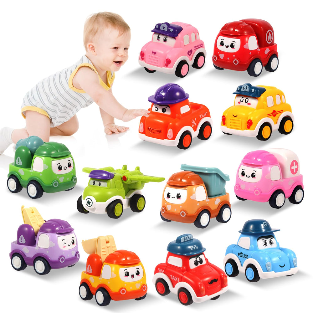 TGXLAK 12-pcs pull-back cars set offers engaging toddler playtime.