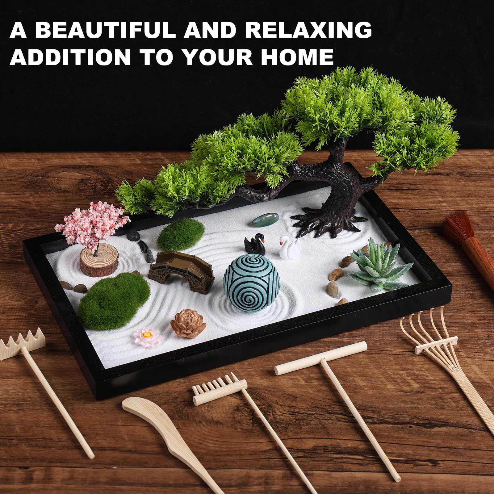 Thaibear Zen Garden stones offer natural texture for mindful arrangement sessions.