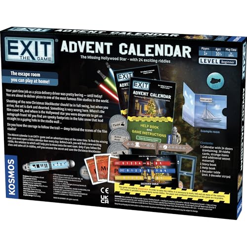 EXIT Advent Calendar box opening reveals clues for day one.