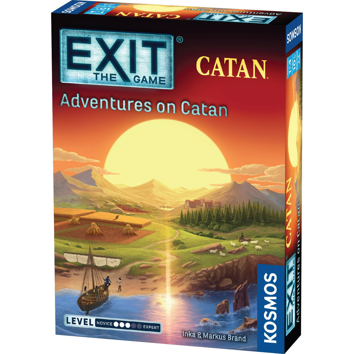 EXIT: The Game on Catan box art invites family puzzle adventure.