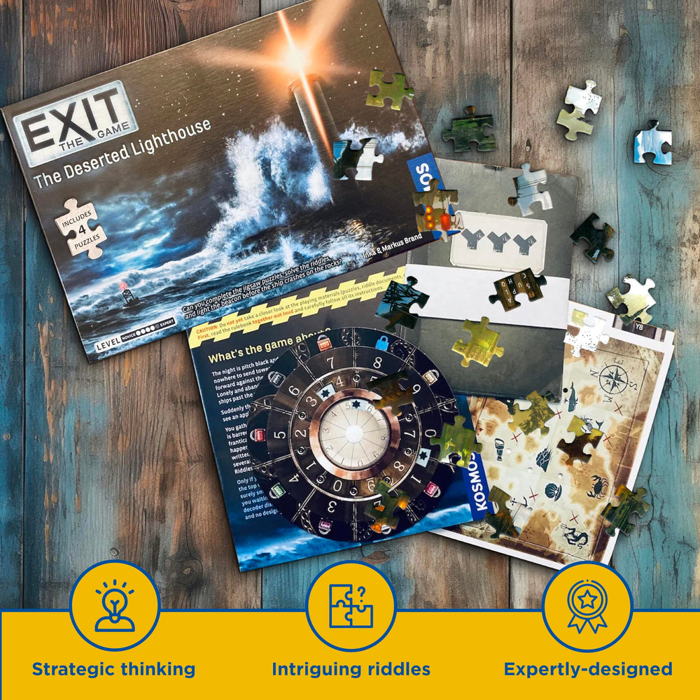 Thames & Kosmos EXIT: Deserted Lighthouse single-use materials encourage careful decision making.