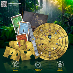 Thames & Kosmos EXIT: The Forgotten Island components laid out for puzzle setup.