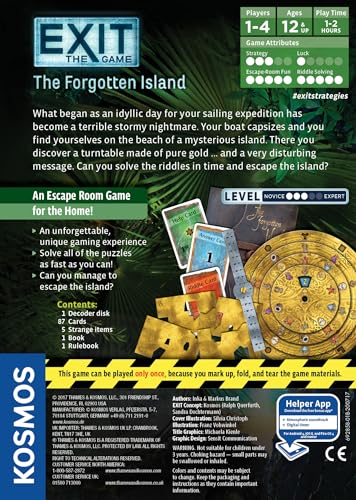 Thames & Kosmos EXIT: The Forgotten Island play area set up for group solving.