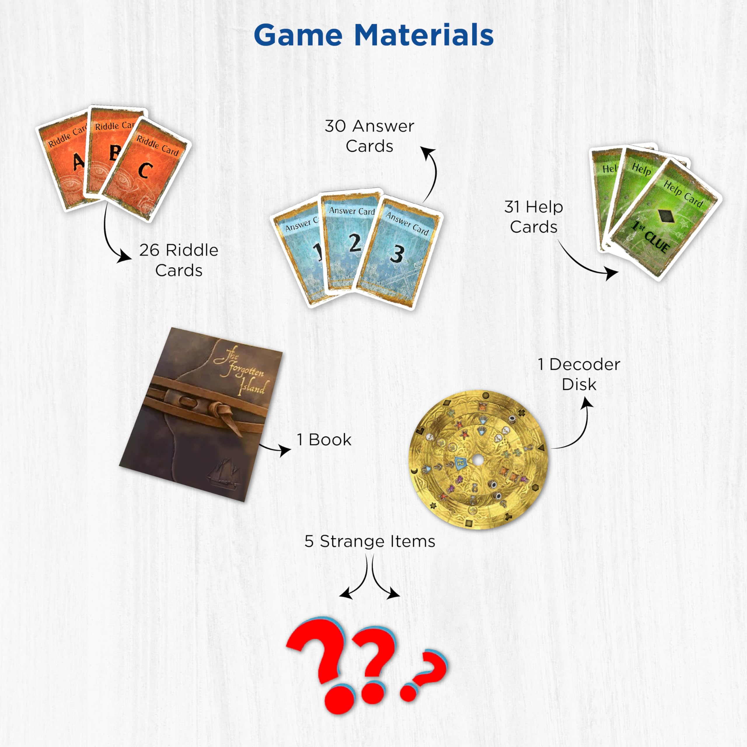 Thames & Kosmos EXIT: The Forgotten Island puzzle book with clues for solving.